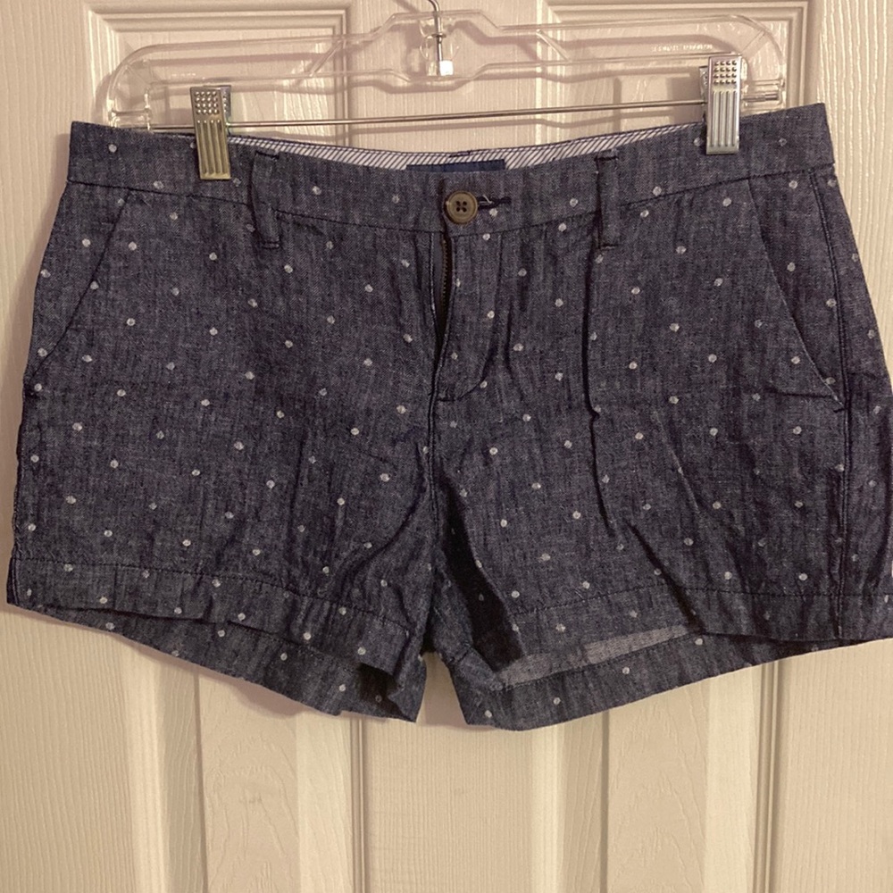 Polka dot jean shorts